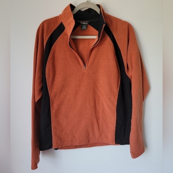 L.L.Bean orange outdoor casual long sleeve fleece sweater size XL women - Picture 7 of 8